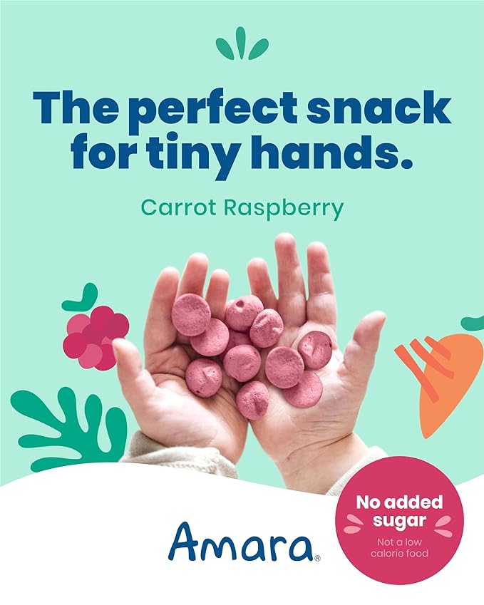 Amara Smoothie Melts - Carrot Raspberry - Baby Snacks Made With Fruits and Vegetables - Healthy