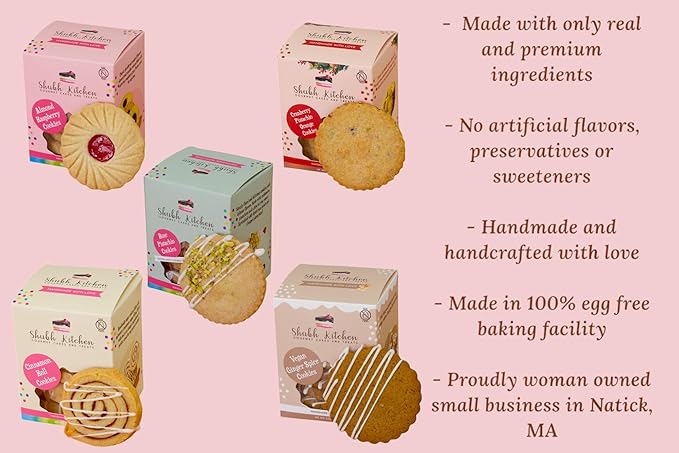 Cranberry Pistachio Orange Cookies- Holiday Gourmet Cookies, 100% Egg-Free & Vegetarian, Handmade