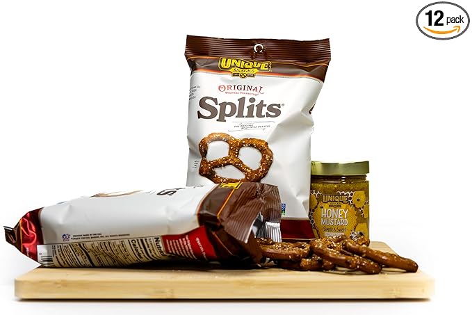 Unique Snacks Original Splits Pretzels, Delicious Homestyle-Baked Snack Bag, OU Kosher, and Non-GMO