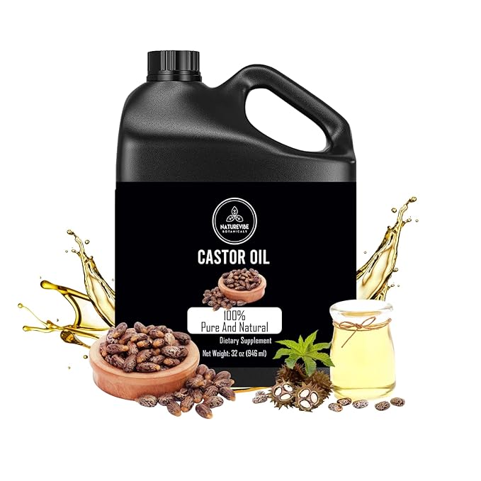 Naturevibe Botanicals Castor Oil 32 Ounces | 100% Pure and Natural | Great for Skin Care and Hair