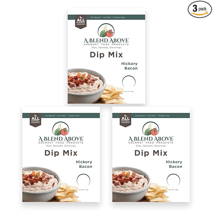 A Blend Above Hickory Bacon Dip Mix, 3 Packs, 1 oz. Each, Makes 16 Ounces, Gluten-Free, No MSG, All