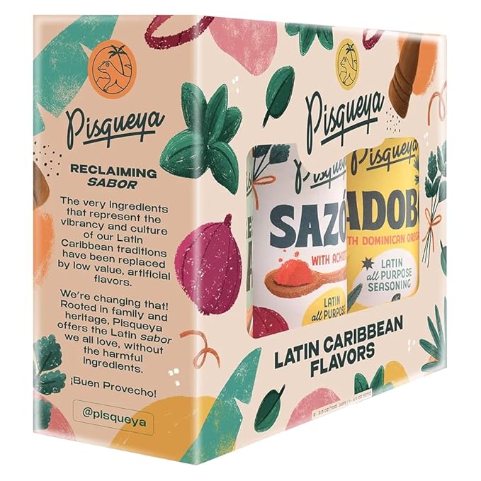 Pisqueya Latin Seasoning Gift Set – Sazón, Adobo & Oregano Sea Salt | Bold Flavor & All-Natural
