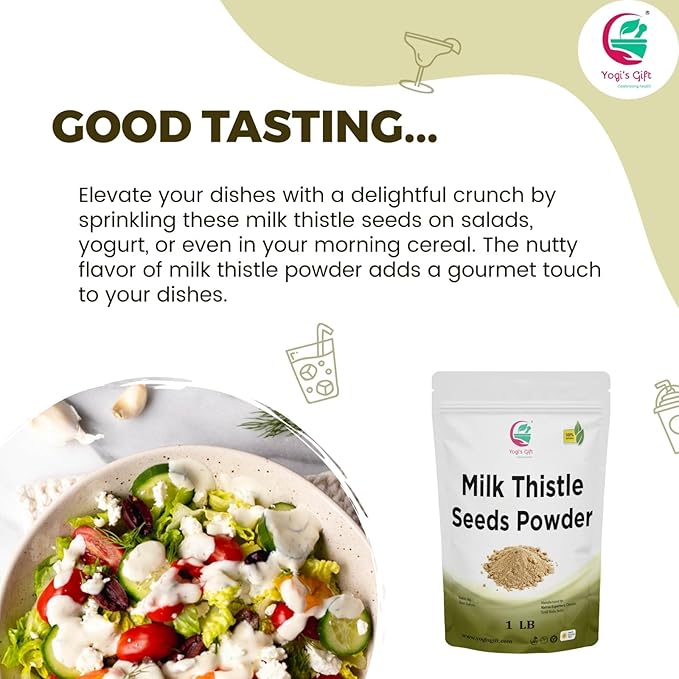 Milk Thistle Seed Powder 1 LB | Rich in Silymarin | by Yogi's Gift®