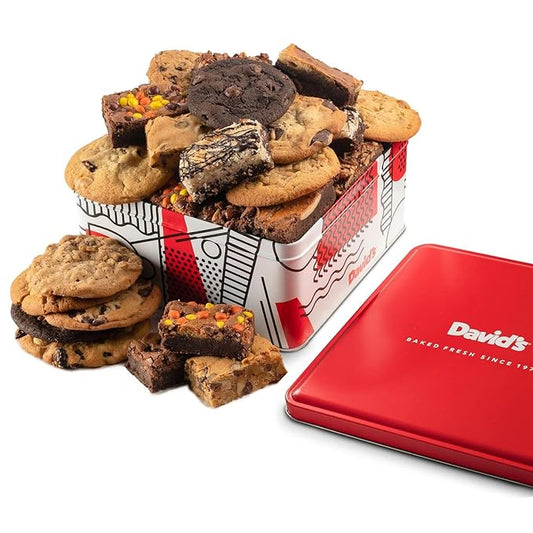 David?™s Cookies Gourmet Assorted Cookies and Brownies Gift Basket - 12 x 1.5oz fresh baked cookies