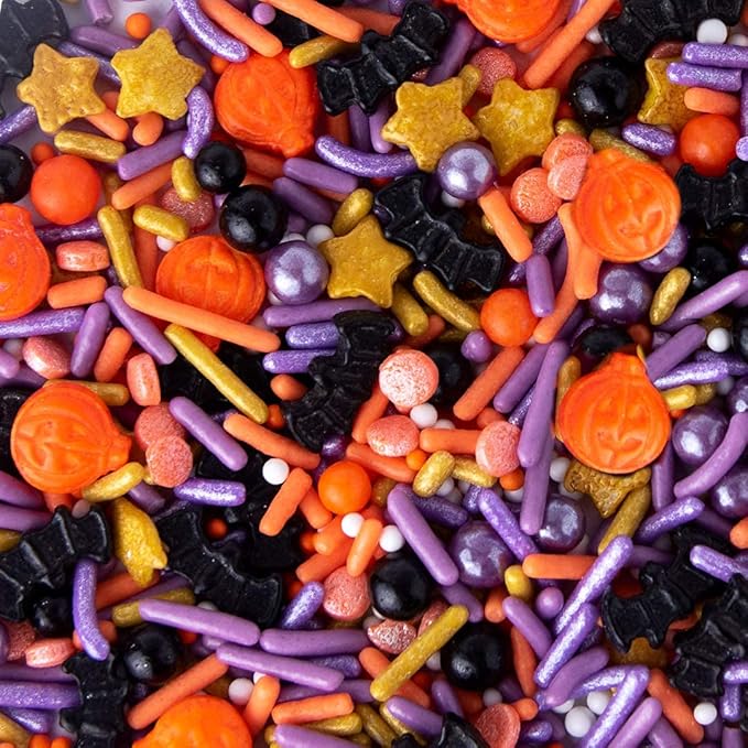Sweets Indeed Toil & Trouble Halloween Sprinklefetti Mix ??4 oz Jar | Sprinkles with Pumpkins