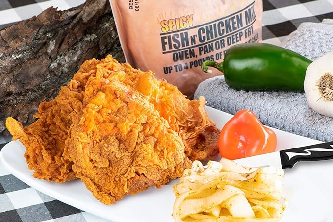 Lefty's Spicy Fish & Chicken Mix | Air Fry and Oven Baked Seasoned Coating Mix for Fish, Chicken