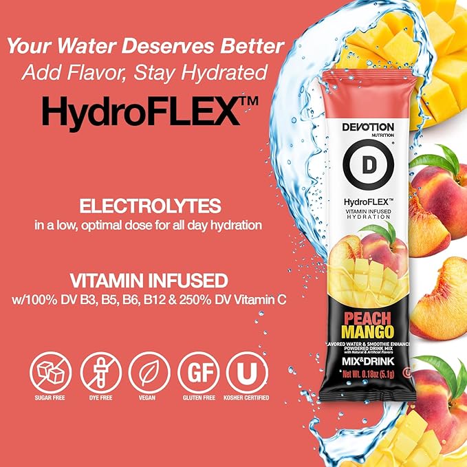 Devotion Nutrition HydroFLEX Water Flavoring Packets ??Sugar-Free Hydration with Vitamins &