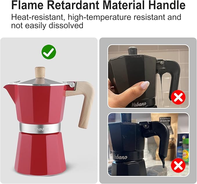 Sivaphe Aluminum Moka Pot 6 Espresso Cups, Percolator Espresso and Coffee Maker, Portable Stovetop