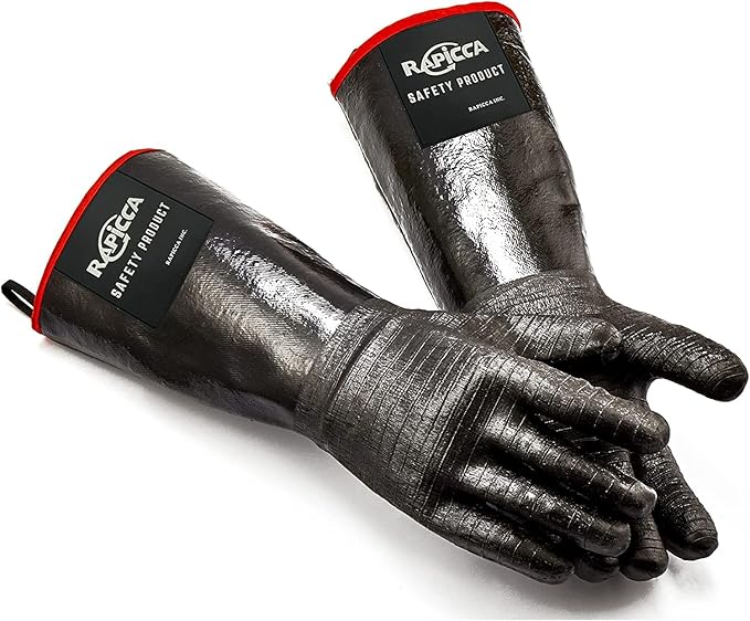 RAPICCA 700°F Heat Resistant BBQ Grill Gloves: Oil Resistant Waterproof for Smoking Grilling