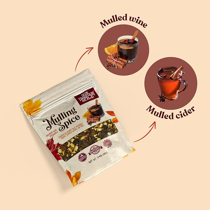 Olde Tradition Mulling Spices for Apple Cider, Mulled Wine Spices Kit, 4oz Traditional Mulled Spice