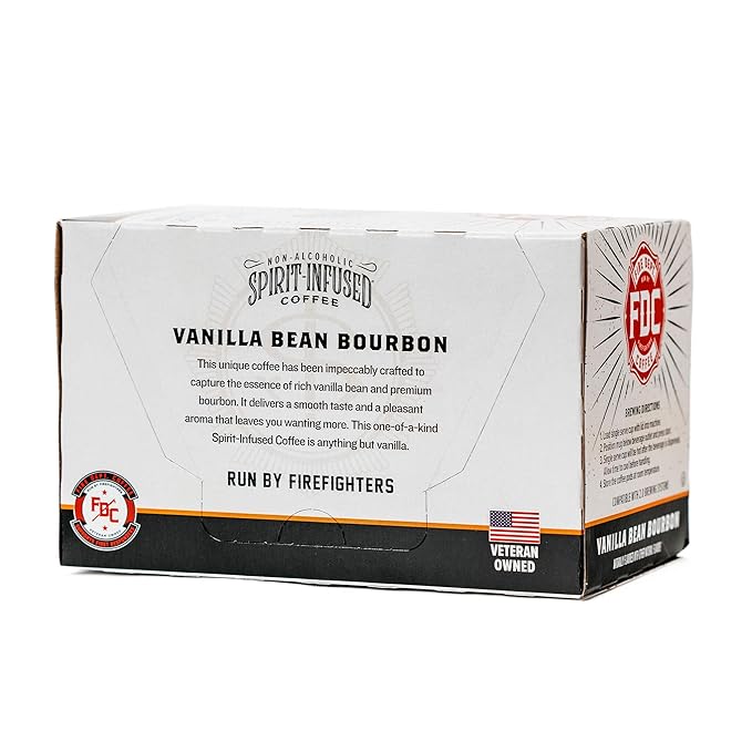 Fire Department Coffee - Vanilla Bourbon Coffee K Cups - Gives Back to Firefighters - Premium