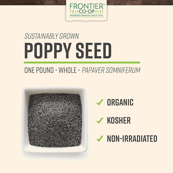 Frontier Co-op Organic Whole Poppy Seed 1lb