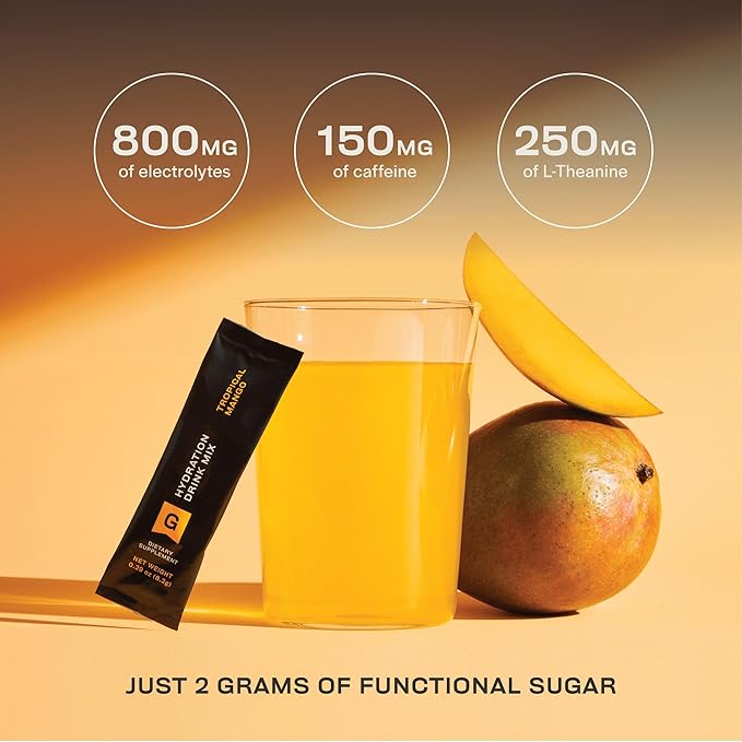 Gainful Hydration + Caffeine Powder Packets with Key Electrolytes Magnesium & Sodium + L Theanine