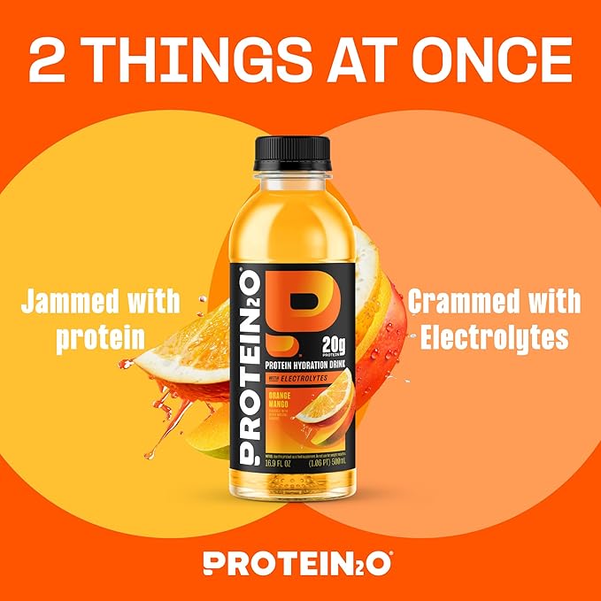 Protein2o Hydration Drink - 2-in-1 Liquid Clear Whey Protein Isolate and Electrolyte Drink - 20g