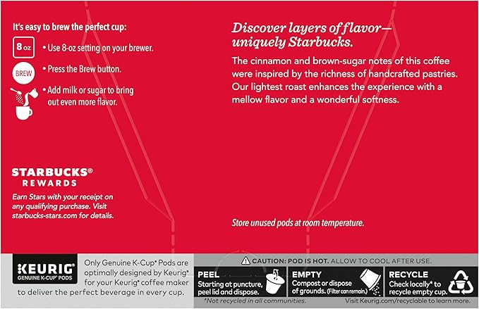 Starbucks Flavored Ground Coffee K-Cup Pods,Cinnamon Dolce,Flavored Ground Coffee Signature