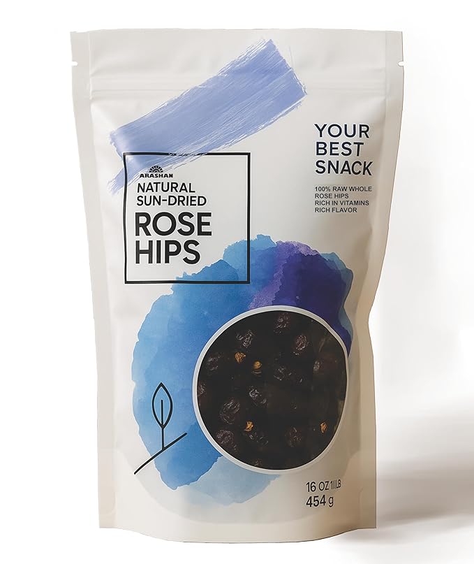 Arashan Whole Dried Rosehips 1 Pound - 100% Natural & Raw with No Additives. Perfect ingredient for