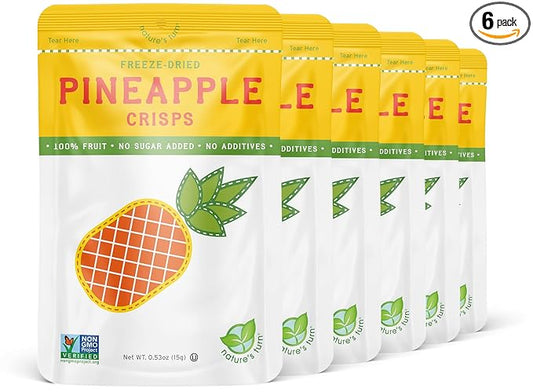 Nature’s Turn Freeze-Dried Pineapple Crisps – Healthy, Gluten-Free, Crispy & Delicious, Plant-Based