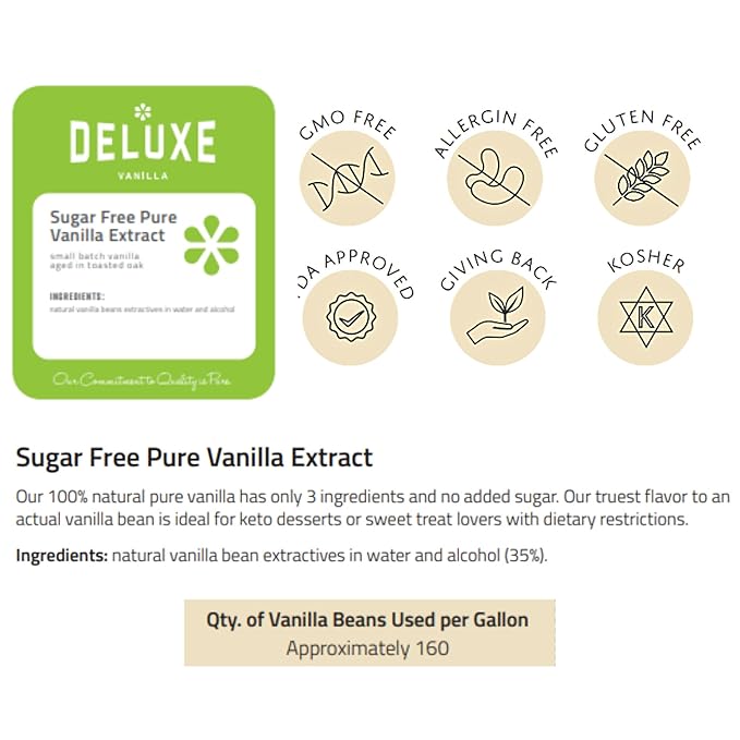 Vanilla Extract Gallon No Sugar Added 128 oz Gallon Pure Vanilla Extract