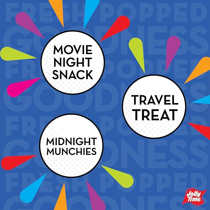 Jolly Time Simply Popped, Vegan, Dairy Free Microwave Popcorn, 3oz Sharing Bag, 3 Bags Per Carton