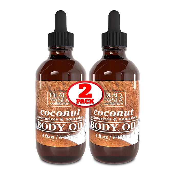 Dead Sea Collection Body Oil for Dry Skin- Scented Coconut ??Vitamin E Moisturizing & Nourishing