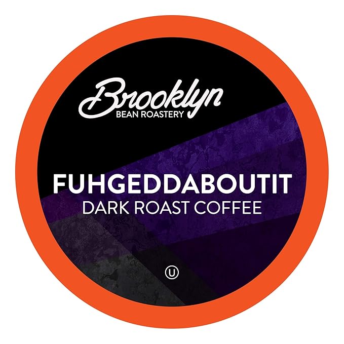 Brooklyn Beans Dark Roast, Fuhgeddaboutit Gourmet Coffee Pods, Compatible with 2.0 Keurig Coffee