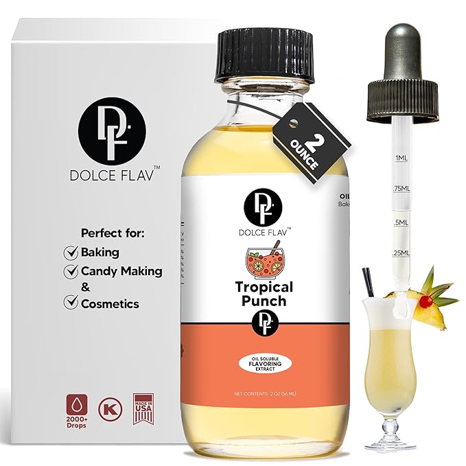 Dolce Flav Tropical Punch Extract ??2 Ounce Oil-Soluble Kosher, Sugar-Free, Concentrated Fruity