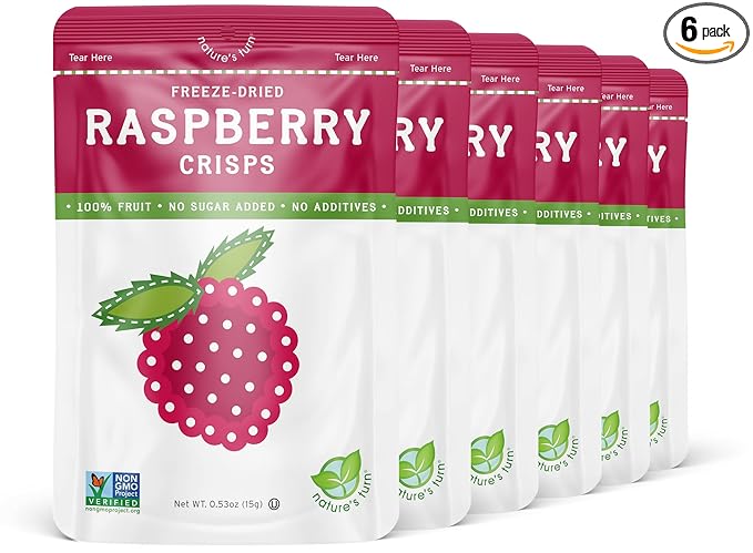 Nature’s Turn Freeze-Dried Raspberry Crisps – Healthy, Gluten-Free, Crispy & Delicious, Plant-Based