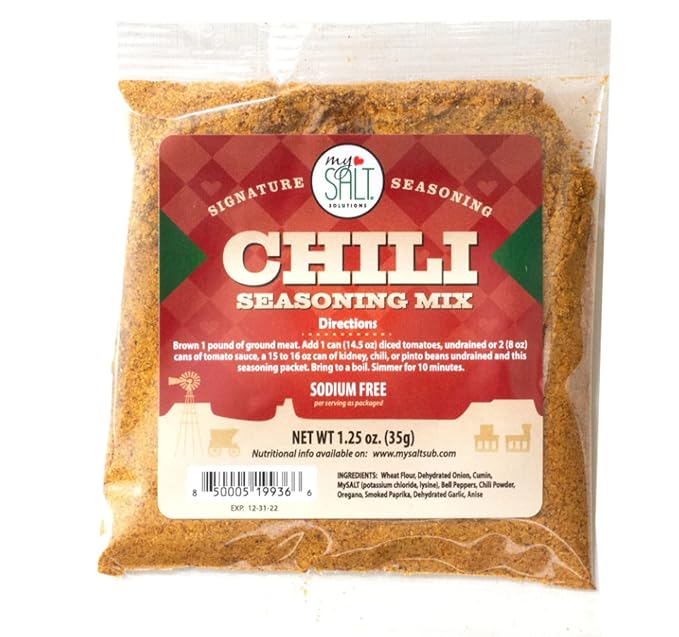 MySALT Chili Seasoning Mix 3 Pack ??Sodium Free Comfort Food for Hearty Chili Night ??Salt-Free