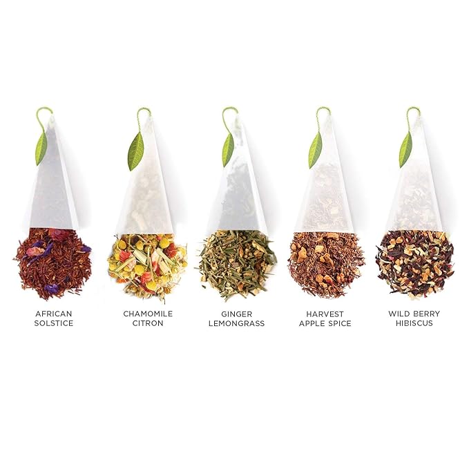 Tea Forte Assorted Herbal Petite Presentation Box Tea Gift Set Sampler, 10 Count, 2 of Each Variety