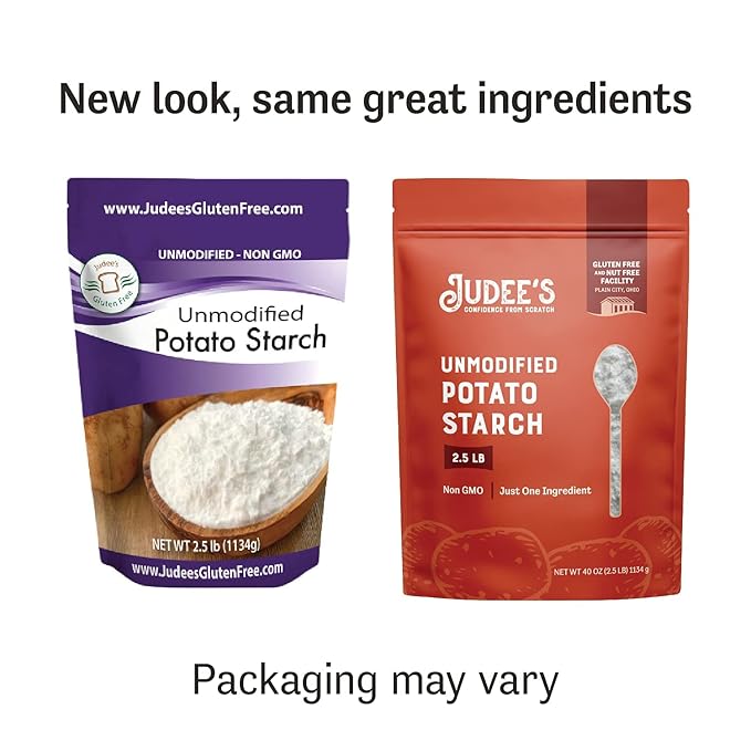Judee’s Unmodified Potato Starch 2.5 lb - Just One Ingredient - Great for Breading, Thickening