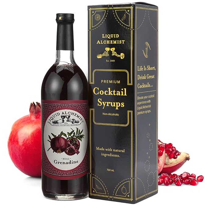 Liquid Alchemist Grenadine Syrup for Cocktails - Real Ingredients Make our Pomegranate Syrup the