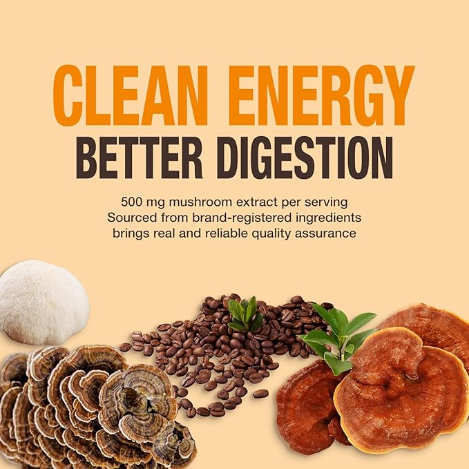 Organic Mushroom Coffee – 30% Beta-Glucans, Arabica Instant Coffee Infused with Fungipure™