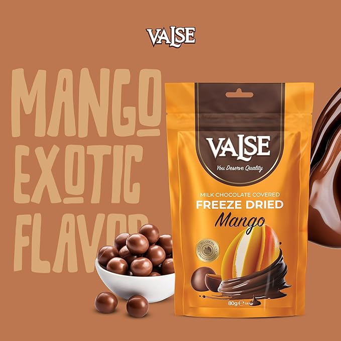 Chocolate Covered Mango, Milk Chocolate Covered Freeze Mango, 2.8 oz Chocolate Covered Fruit