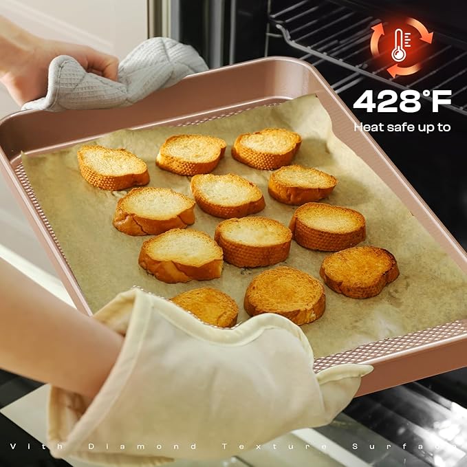 12-Piece Nonstick Bakeware Set with Baking Pan, Cake Pan, Muffin Pan, Loaf Pan, Square Pan