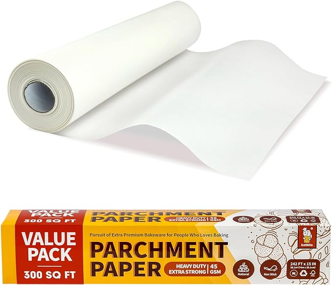 Katbite 15in x 242ft, 300 Sq.Ft Value Pack Parchment Paper Roll for Baking, Parchment Baking Paper