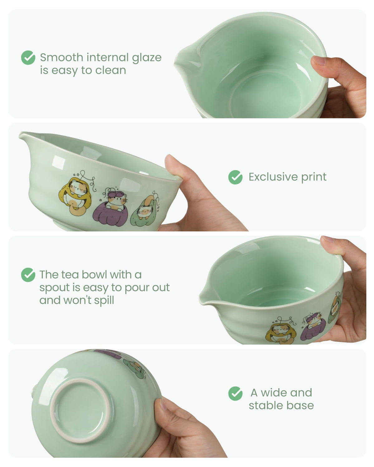 Matcha Whisk Tea Set Kit Japanese Matcha Kit - Matcha Bowl, Matcha Whisk and Holder, Bamboo Scoop
