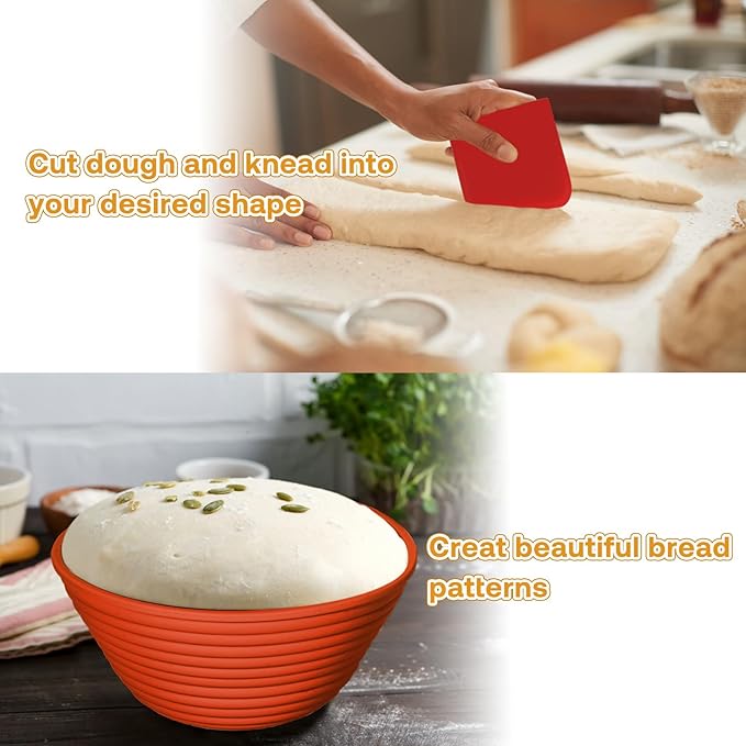 Silicone Banneton, Sourdough Bread Baskets (Set of 6, 5 Inch), Round Proofing Bread Bowls with