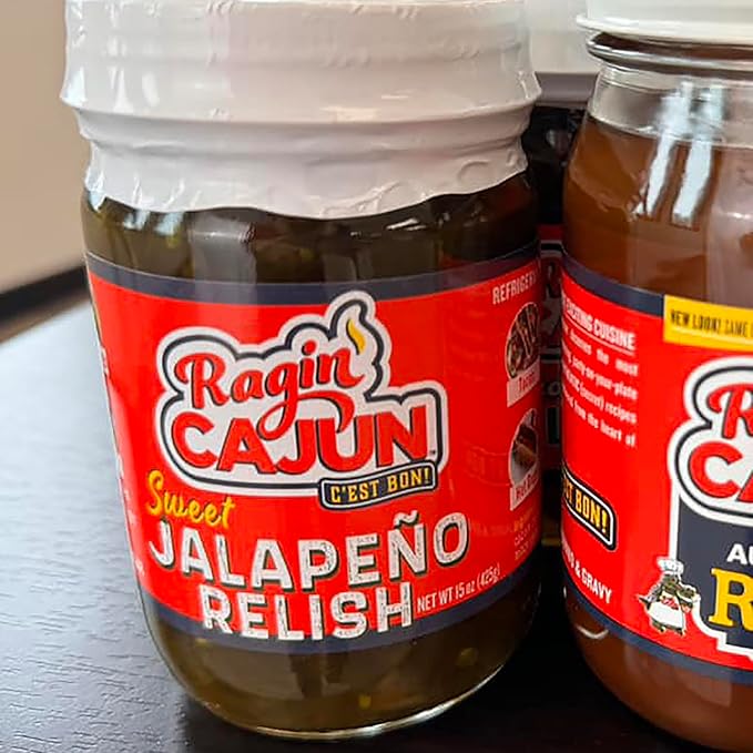 Sweet Jalapeno Relish - 15 oz Jar, All Natural - Spicy Sweet Louisiana Condiment for Dips, Hot
