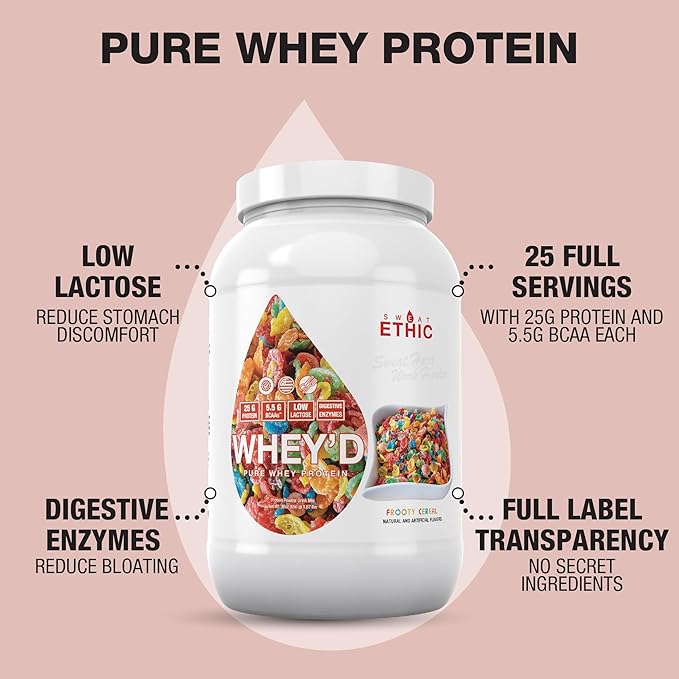Whey'd Protein Powder, 25 G Whey Protein Blend with Concentrate, Isolate & Hydrolysate, Low Lactose
