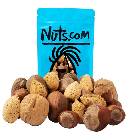 Nuts.com Mixed Nuts in Shell, No Brazil Nuts - 1 lb Bag, Natural, Includes Walnuts, Hazelnuts
