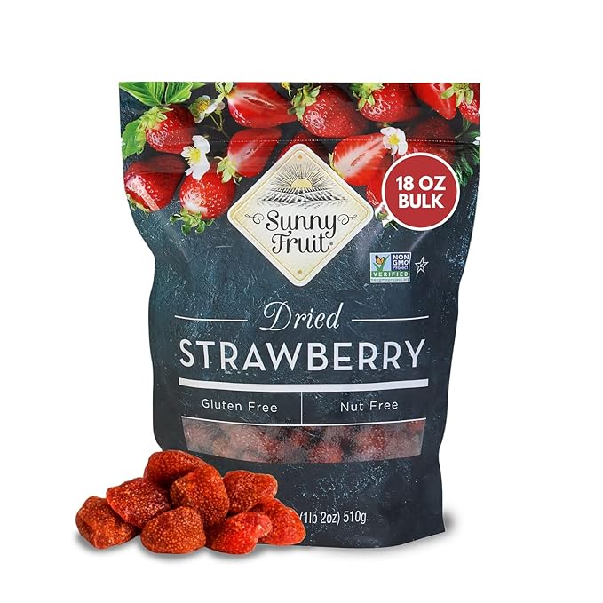 Sunny Fruit Soft-Dried Strawberries, 18 Ounce Bulk Bag | Dried Fruit with Added Sugar | Great