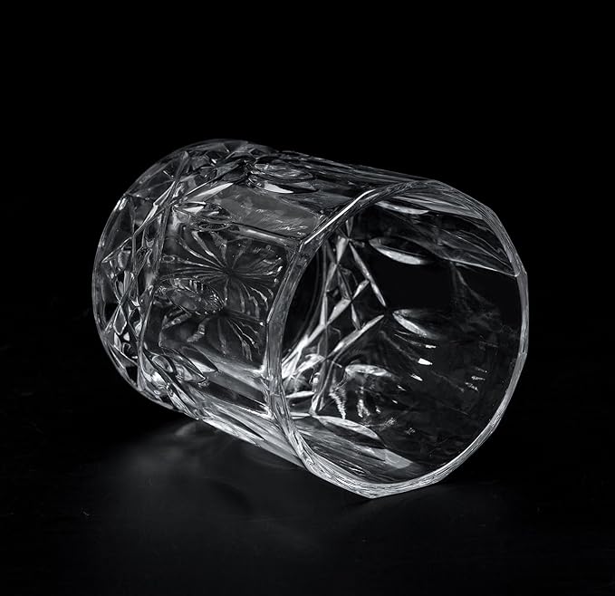 KANARS Old Fashioned Whiskey Glasses - 10 Oz Crystal Rocks Barware Set of 2 for Scotch, Bourbon
