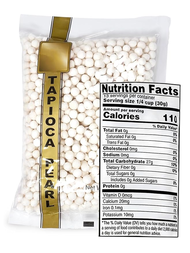 Tapioca Pearls, Tapioca Balls, White Tapioca Pearls For Boba Tea, 14 oz (Large)
