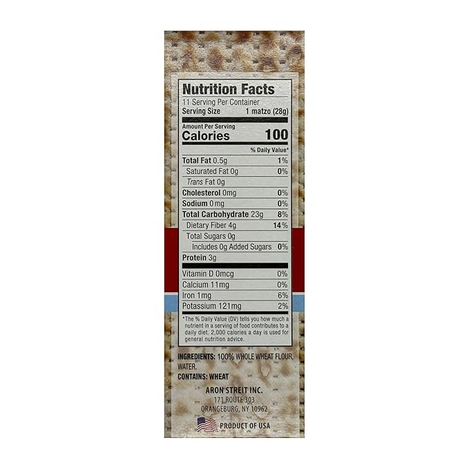 Streit's Whole Wheat Matzo - Thin & Crispy, Non-GMO, Sodium Free, Low Fat, Vegan, Family Owned