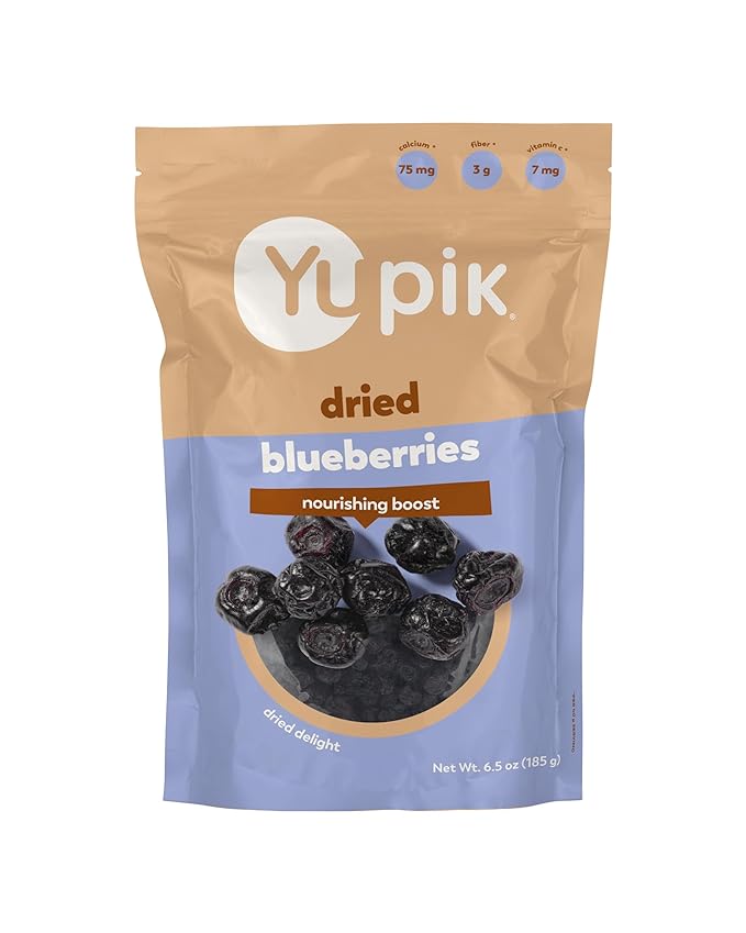 Yupik Dried Blueberries, 6.5 Oz, Gluten-Free, Kosher, Whole Berries, No Sulphites, Dried Fruits