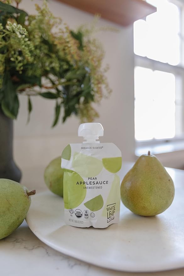 White Leaf Provisions Biodynamic & Organic Pear Apple Sauce, 12.7 Ounce (Pack of 6)