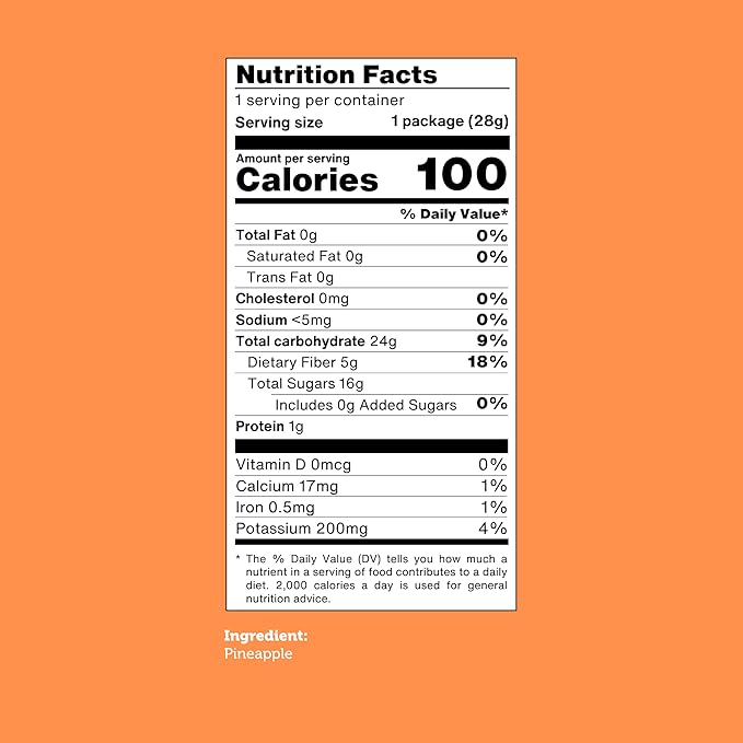Good Chips Baked Crunchy Pineapple - Crispy, Oil Free, Healthy, Naturally Sweet Dried Fruit Snacks