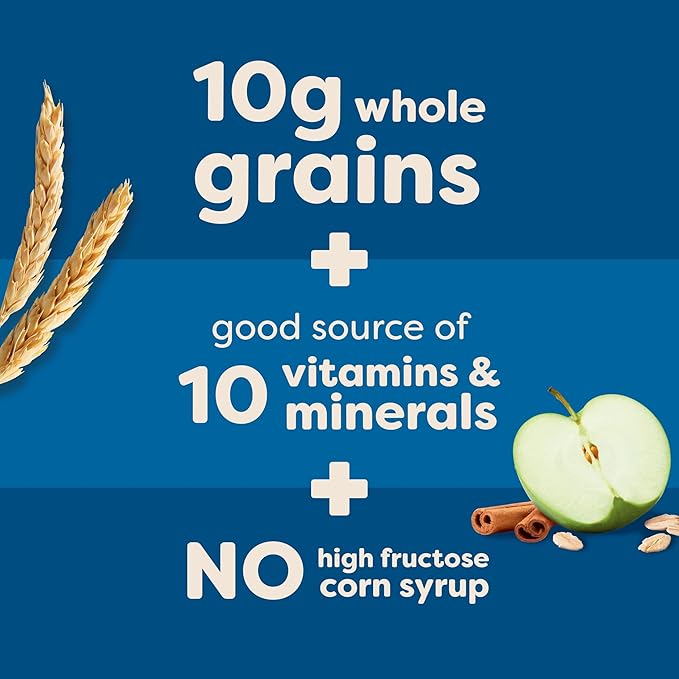 Nutri-Grain Breakfast Bars, Made with 10g Whole Grains, Snack Bars, Apple Cinnamon, 20.8oz Box (16