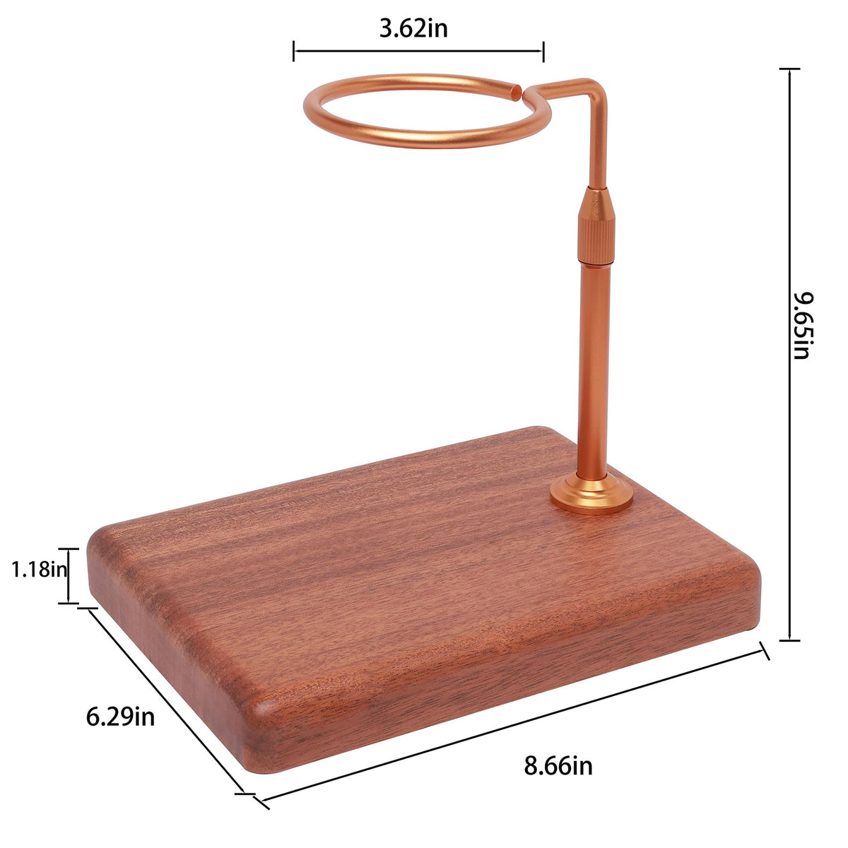 Svfreyavis Pour Over Coffee Maker with Adjustable Stand & Wooden Base, Dripper Stand for Manual
