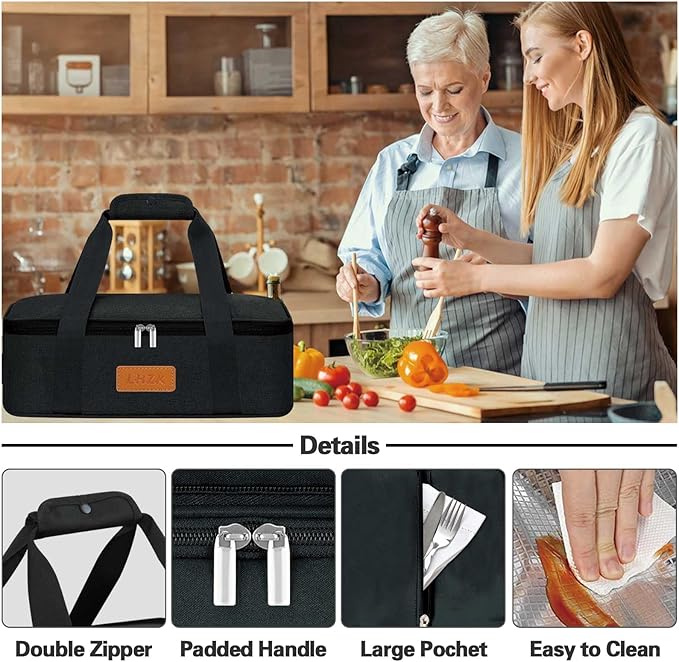 LHZK Insulated Casserole Carriers for Hot or Cold Food, Lasagna Holder Tote for Potluck Parties